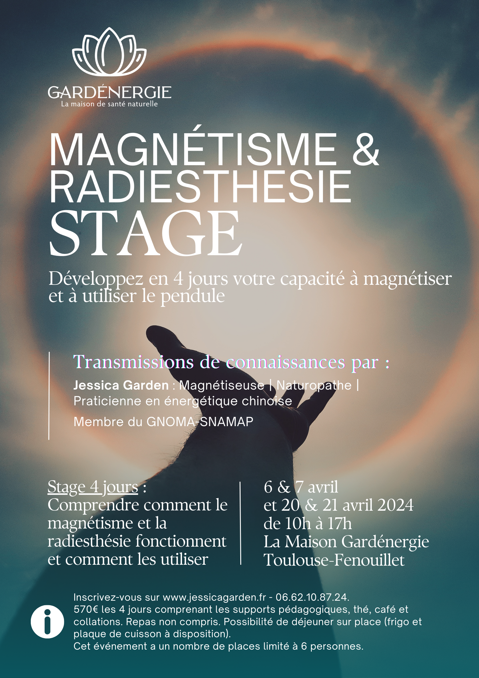 Stage Magnétisme et Radiesthésie | Cycle complet 4 jours : 6-7 & 20-21  avril 2024